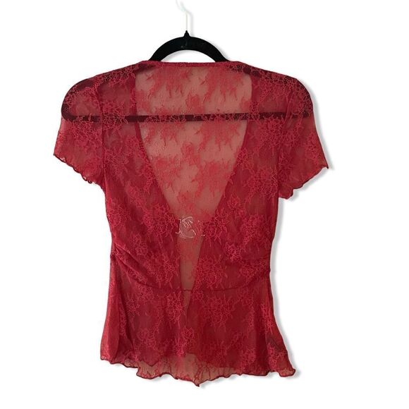 I.AM.GIA x REVOLVE Jacquey Top Red lace logo metal clasp open cropped Revolve XS - Picture 7 of 13